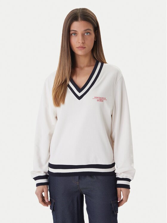 GUESS Bluză x NORTH SAILS W6GQ11 K3480 Écru Regular Fit