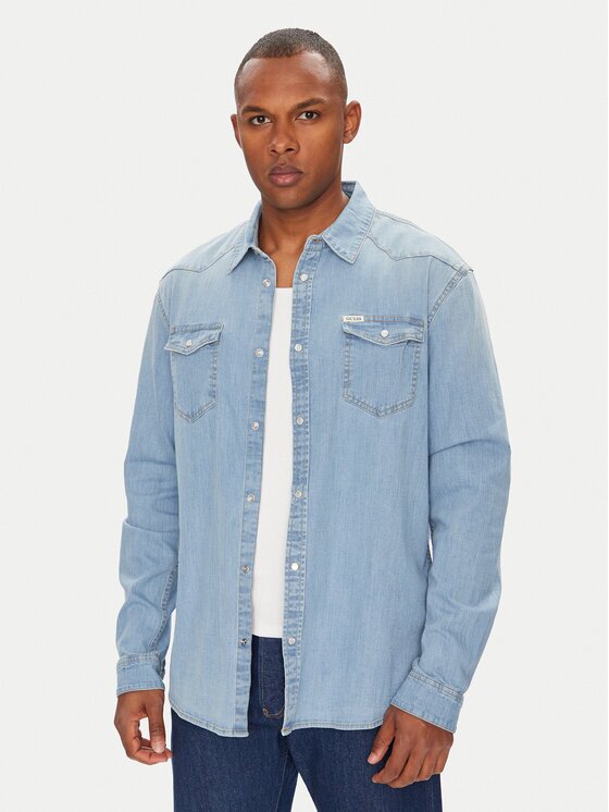GUESS cămașă de blugi M4GH02 D3PF5 Slim Fit