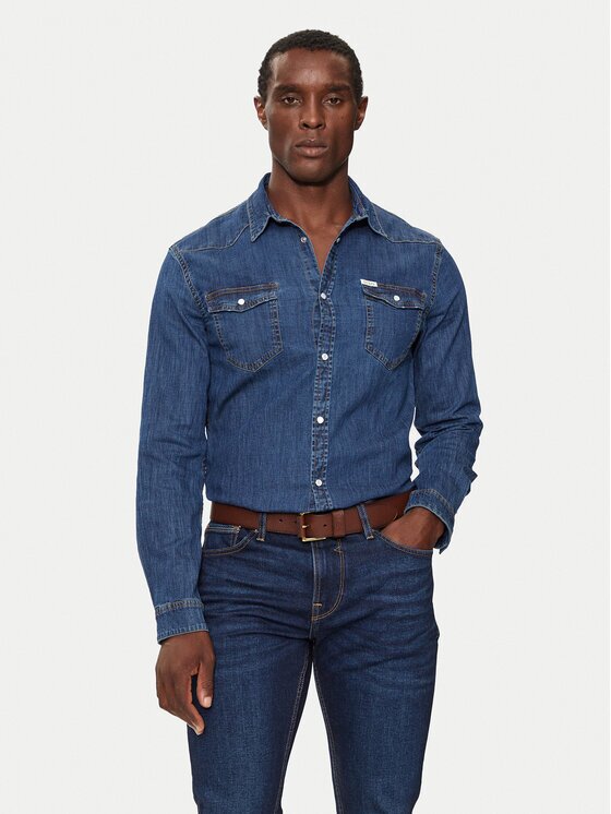 GUESS cămașă de blugi M4YH02 D3PF6 Classic Fit