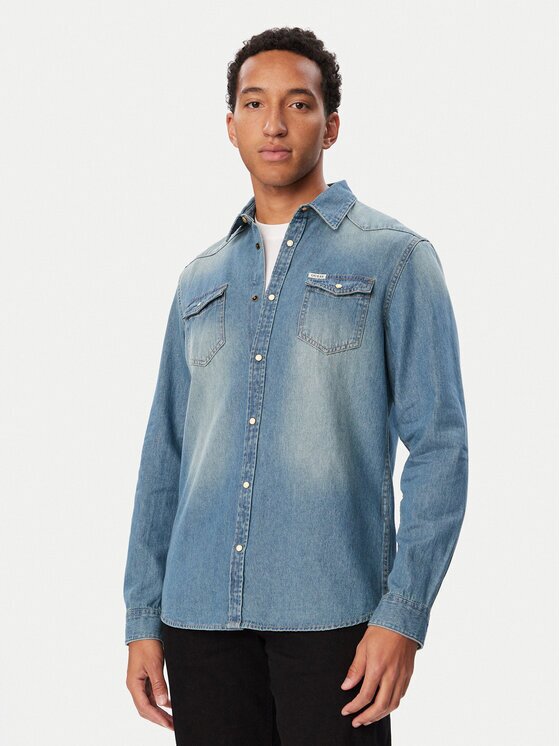 GUESS cămașă de blugi M6BH02 D2068 Slim Fit