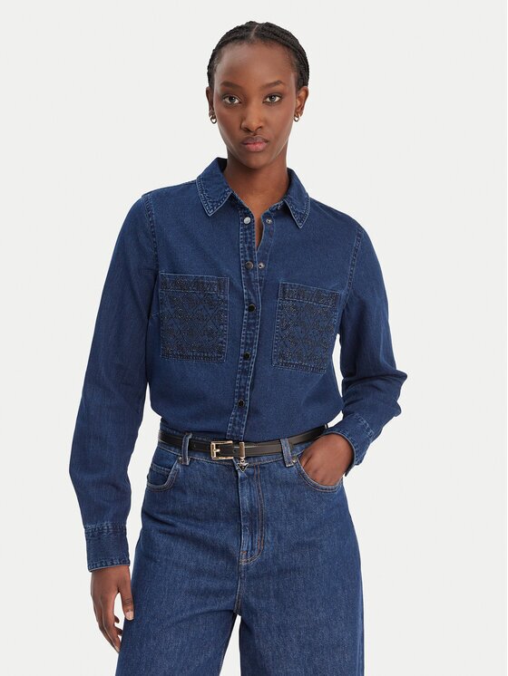 GUESS cămașă de blugi W6RH82 D6841 Regular Fit