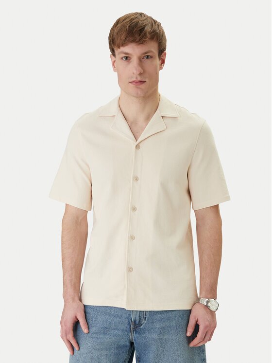 GUESS Cămașă M6GP10 K3079 Écru Regular Fit