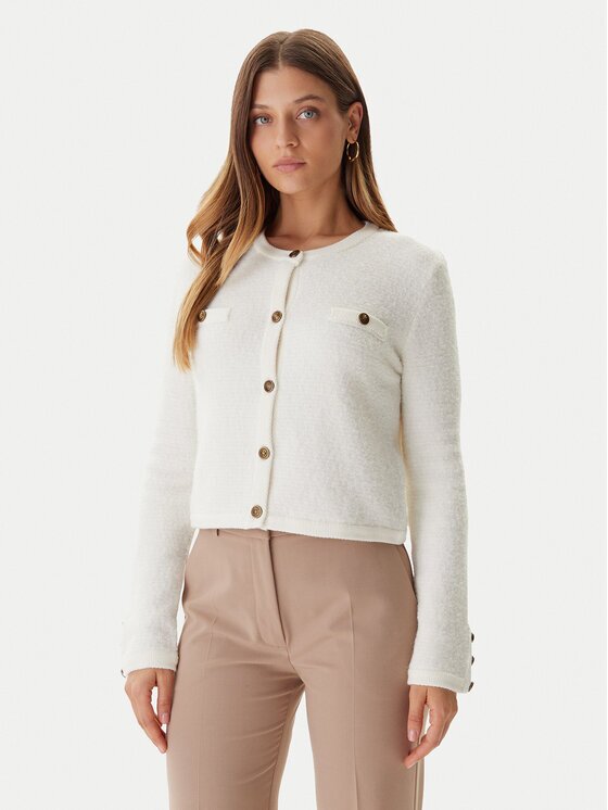 GUESS Cardigan W5BR0A Z4040 Écru Slim Fit