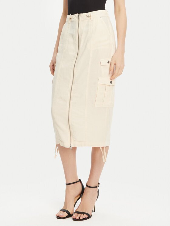 GUESS Fustă midi W5GD1H WG8N0 Regular Fit