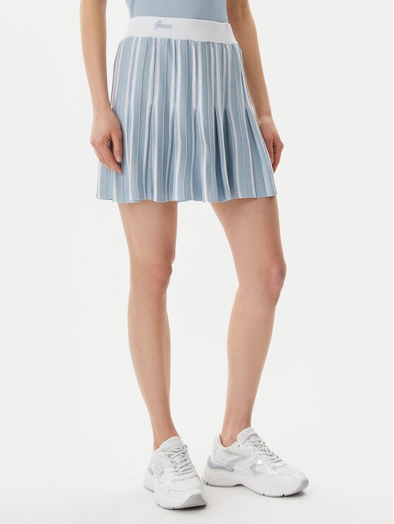 GUESS Fustă plisată V5GD00 Z3D60 Albastru celest Regular Fit
