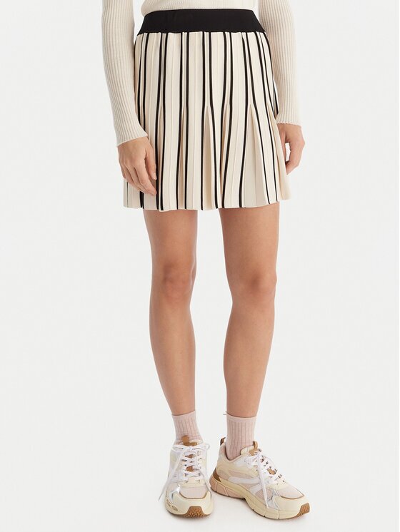 GUESS Fustă plisată V5GD00 Z3D60 Écru Regular Fit
