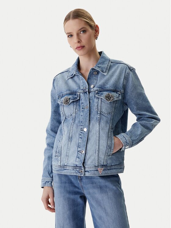 GUESS Geacă de blugi W6RN73 D6833 Regular Fit