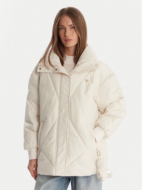 GUESS Geacă de iarnă V5BL13 WHHZ2 Écru Regular Fit