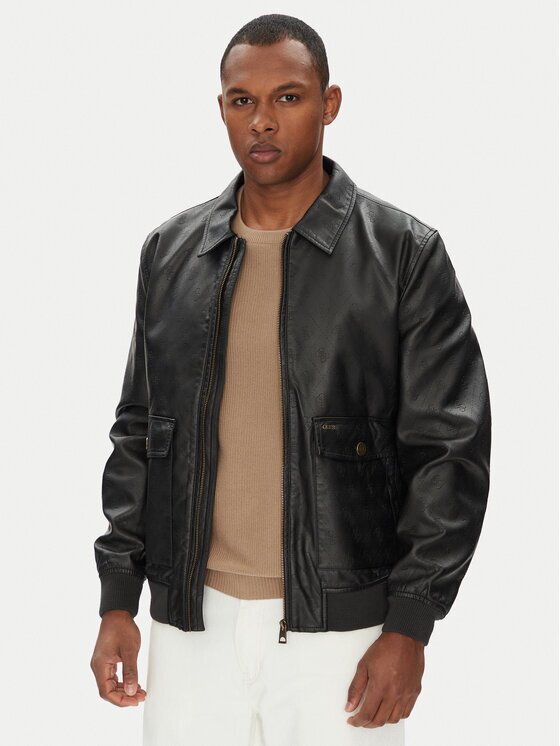 GUESS Geacă din imitație de piele M5YL01 WGUC0 Regular Fit