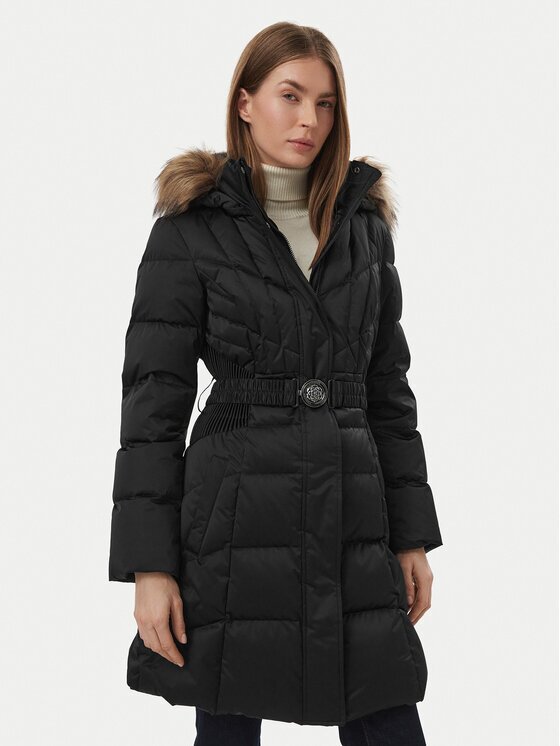 GUESS Geacă din puf W6BL37 W4085 Negru Classic Fit