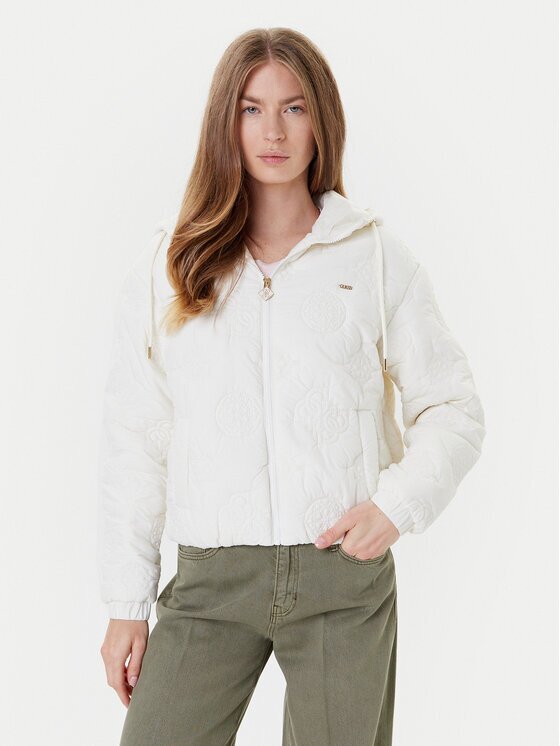 GUESS Geacă V5YL03 WHEB2 Écru Regular Fit