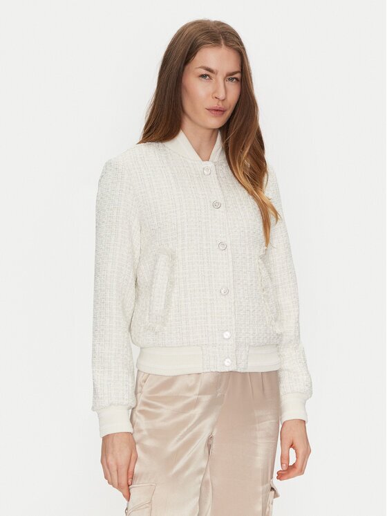 GUESS Geacă W5RL10 WGVH2 Écru Regular Fit