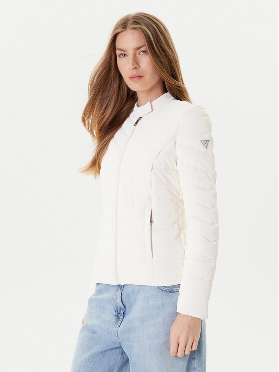 GUESS Geacă W5YL13 WHDQ0 Écru Regular Fit