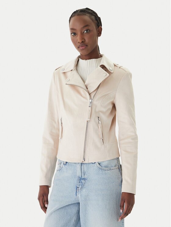 GUESS Geacă W6GL10 W1968 Écru Regular Fit