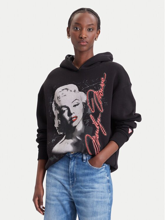 GUESS Hanorac W6BQ18 K6664 Negru Oversize