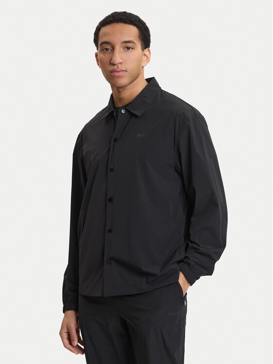 GUESS Jachetă cămașă Z6GH01 W2357 Negru Regular Fit