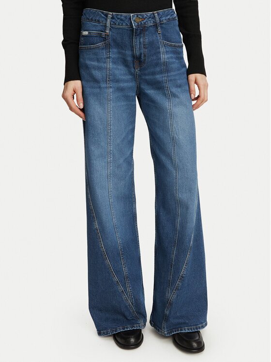 GUESS JEANS Blugi W6BA26 D2332 Albastru Wide Leg