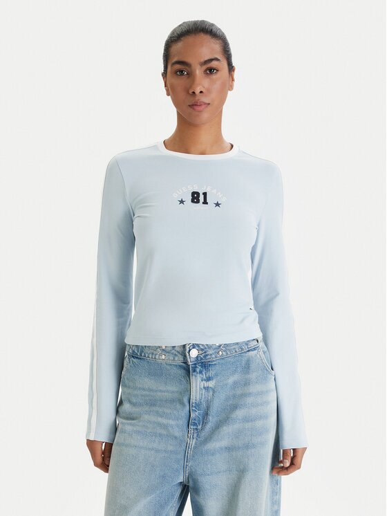 GUESS JEANS Bluză W6RI17 J1314 Albastru celest Regular Fit