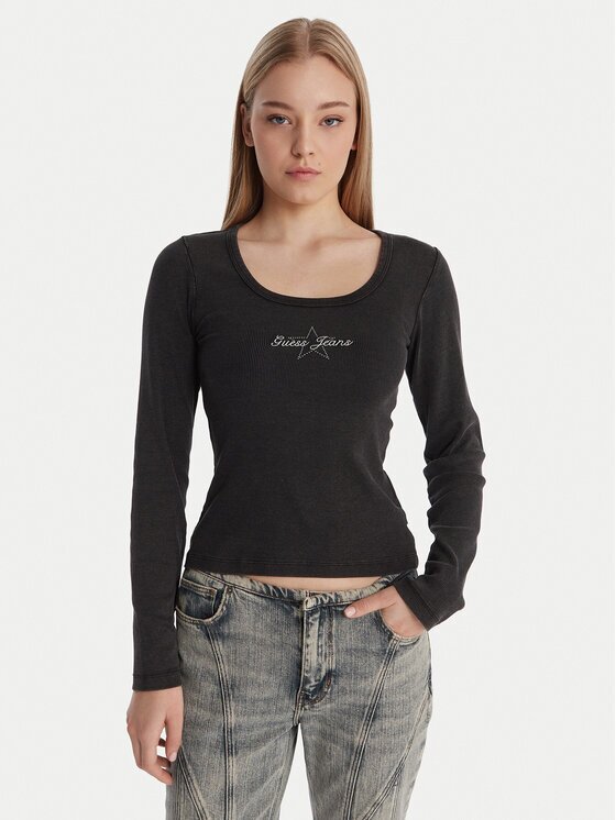 GUESS JEANS Bluză W6RP24 KA0H1 Slim Fit