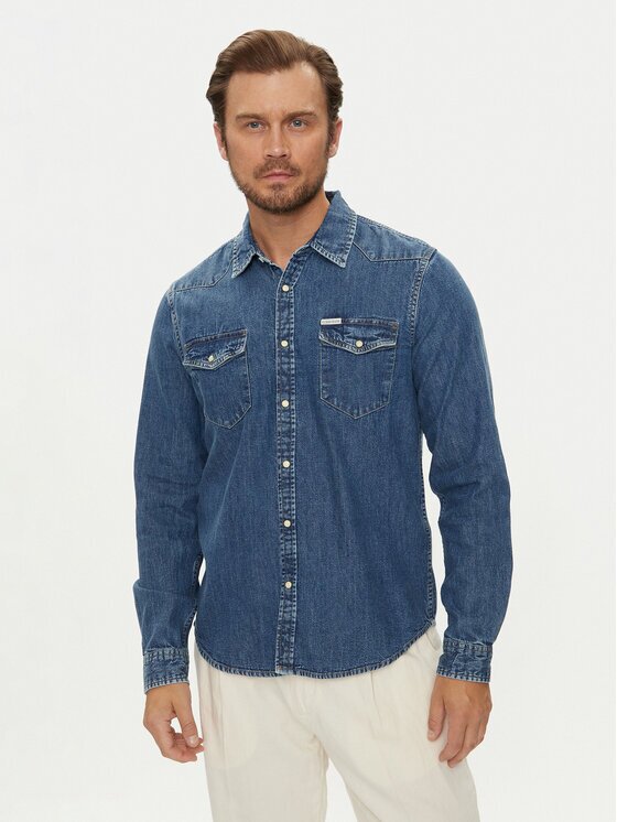 GUESS JEANS cămașă de blugi M4YH55 D5EI1 Slim Fit