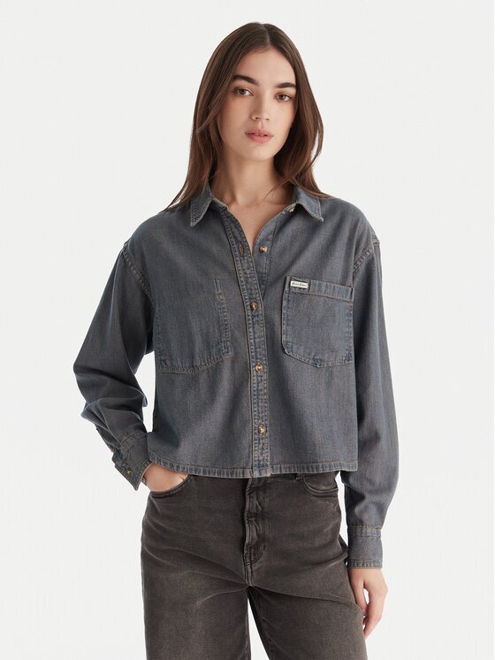 GUESS JEANS cămașă de blugi W5BH0D D5M8E Relaxed Fit