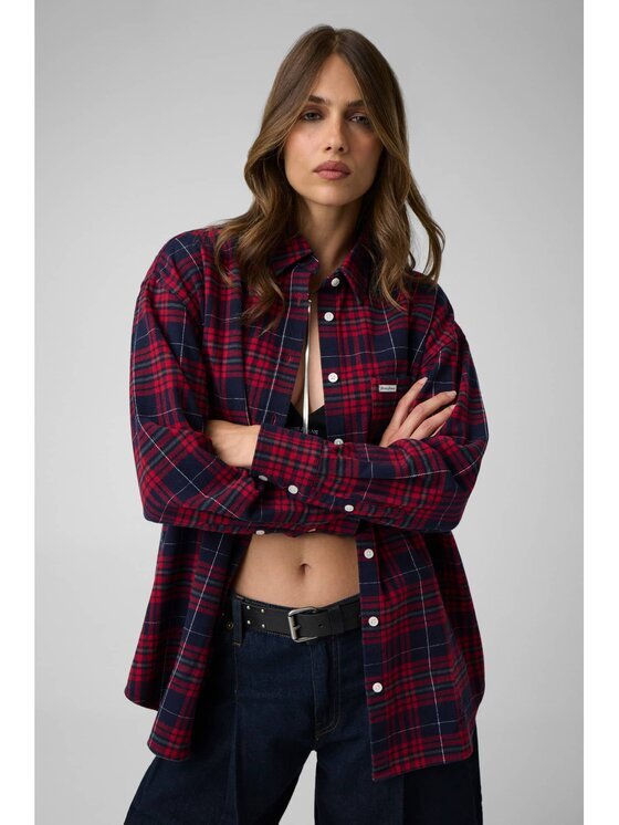 GUESS JEANS Cămașă W5BH40 WGMH1 Roșu Regular Fit