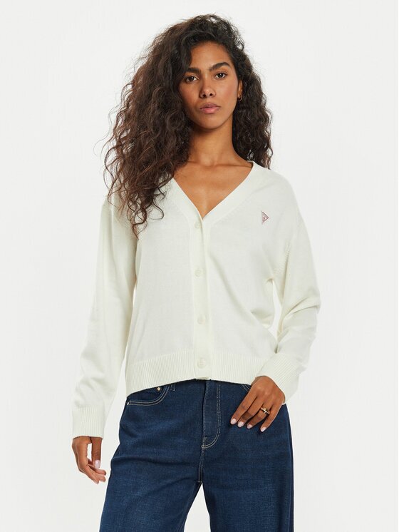 GUESS JEANS Cardigan W4BR16 Z3HO2 Écru Regular Fit