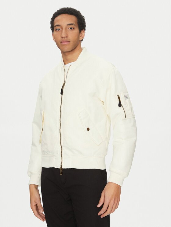 GUESS JEANS Geacă bomber M5RL81 WHAA2 Écru Regular Fit