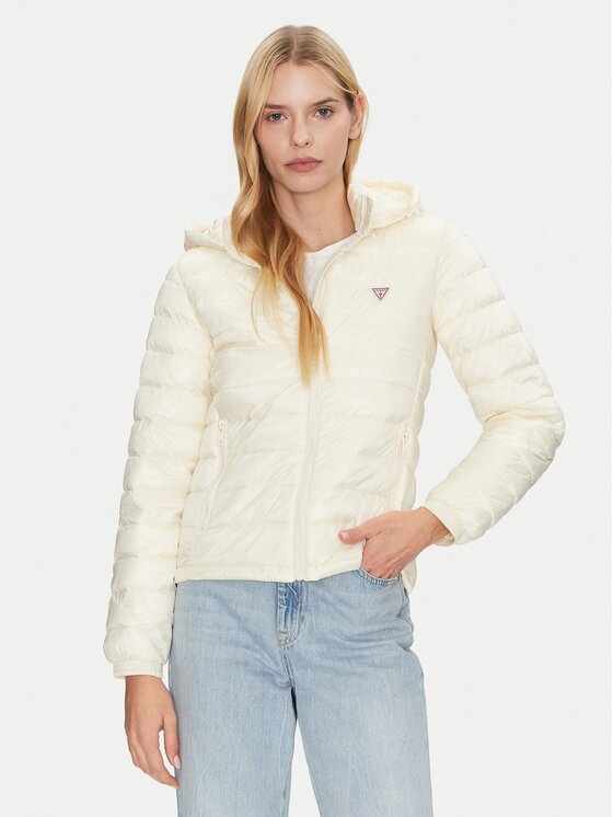 GUESS JEANS Geacă din puf W5RL99 WHAB2 Écru Regular Fit