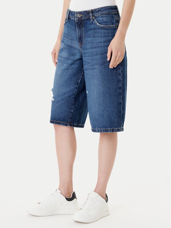 GUESS JEANS Pantaloni scurți de blugi W5YD1D D5R22 Regular Fit