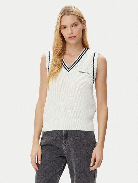 GUESS JEANS Pulover W5GR02 Z3HM1 Écru Regular Fit