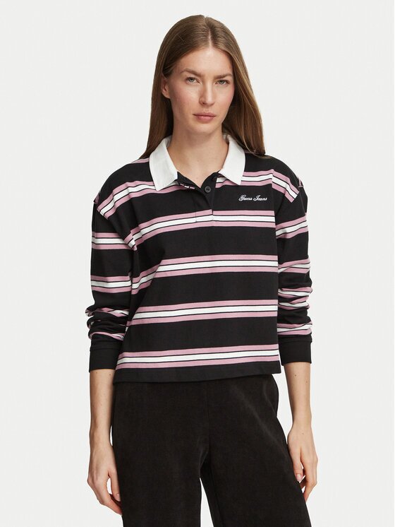 GUESS JEANS Tricou polo W6BP07 K5473 Negru Regular Fit