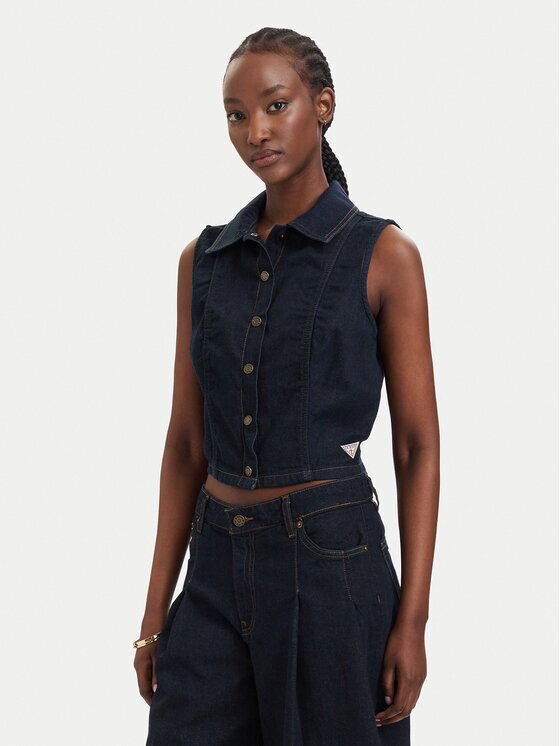 GUESS JEANS Vestă elegantă W6GHZ9 D7971 Regular Fit