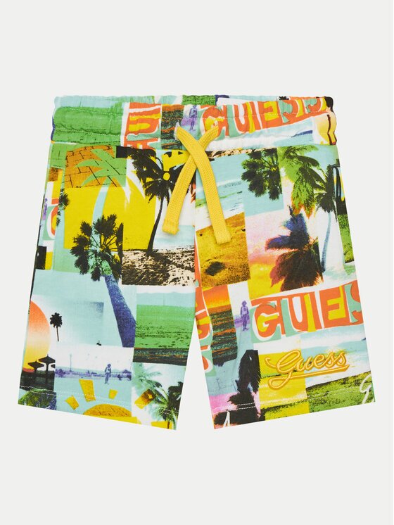 GUESS Pantalon scurți din material N5GD13 KA6R4 Regular Fit
