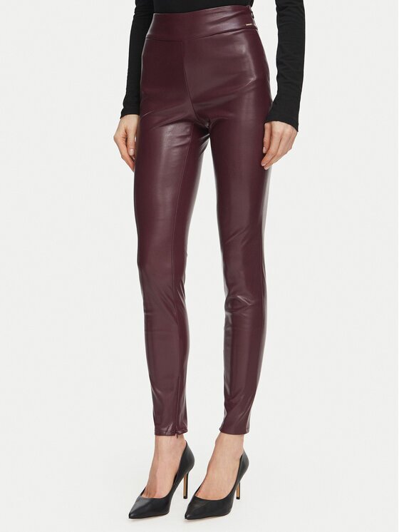 GUESS Pantaloni din imitație de piele W4BB18 WGIK0 Regular Fit