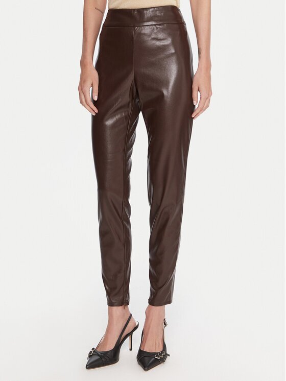 GUESS Pantaloni din imitație de piele W4BB18 WGIK0 Slim Fit