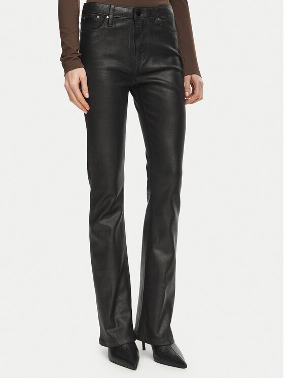 GUESS Pantaloni din imitație de piele W6BA0L D2083 Bootcut Fit