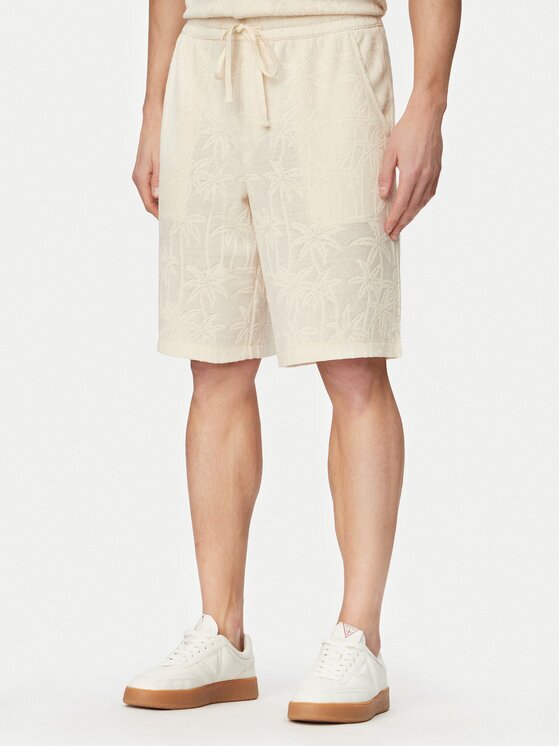 GUESS Pantaloni scurți sport F6GD03 kremKG362 Regular Fit