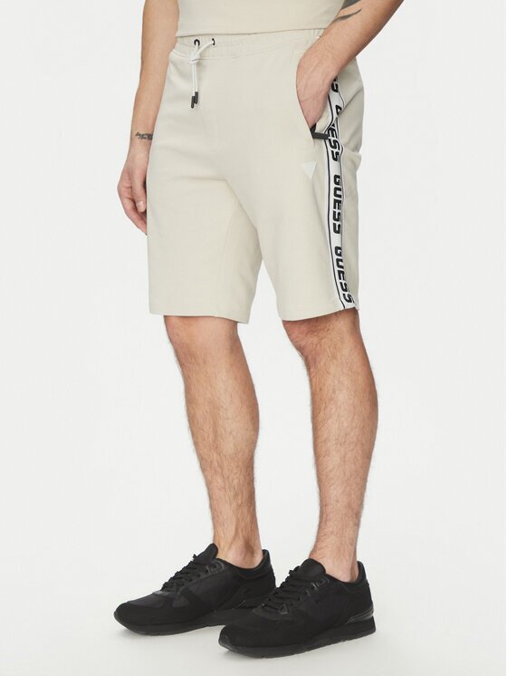 GUESS Pantaloni scurți sport Z2YD02 K6ZS1 Écru Regular Fit