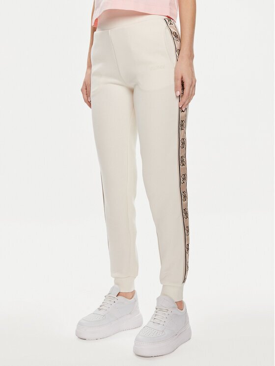 GUESS Pantaloni trening Britney V2YB15 KB3P2 Écru Regular Fit