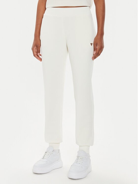 GUESS Pantaloni trening V4YB08 KCAY2 Écru Regular Fit