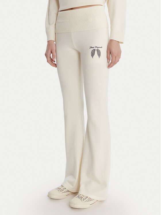 GUESS Pantaloni tricotați W6RB63 Z2V62 Écru Relaxed Fit