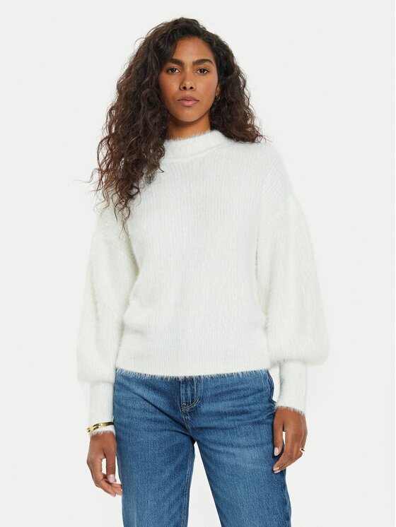 GUESS Pulover Keyla W4BR25 Z3BH0 Écru Regular Fit