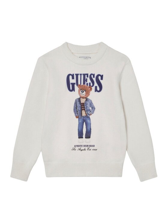 GUESS Pulover N6RR01 Z2ZK2 Écru Regular Fit