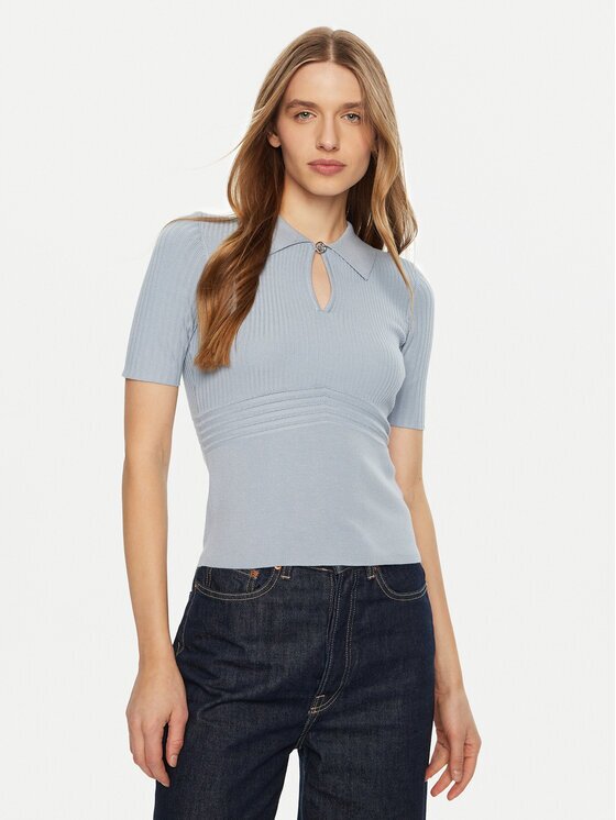 GUESS Pulover W5RR10 Z2Y72 Albastru celest Regular Fit