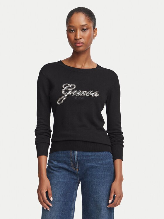 GUESS Pulover W6BR53 Z1454 Negru Regular Fit
