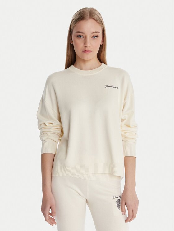 GUESS Pulover W6RR55 Z2V62 Écru Regular Fit