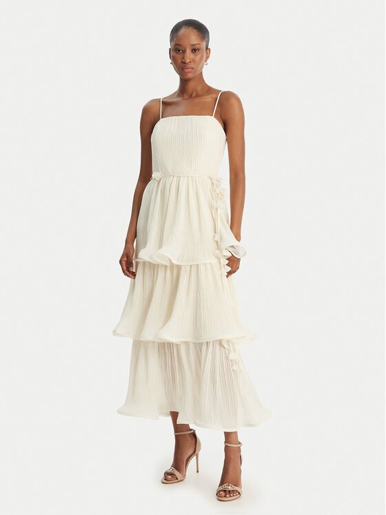 GUESS Rochie cocktail W6GKA GW2584 Écru Regular Fit
