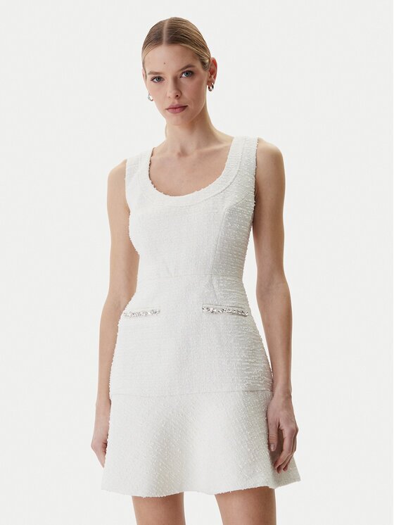 GUESS Rochie cocktail W6RK28 WJ632 Écru Regular Fit