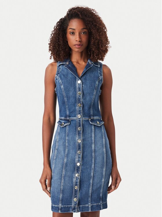 GUESS Rochie de blugi W6YK24 D1763 Slim Fit